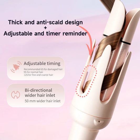 32mm/28mm Automatic Hair Curler - Auto Rotating Ceramic Curling Iron Wand, Professional Hair Waver with Interchangeable Roller