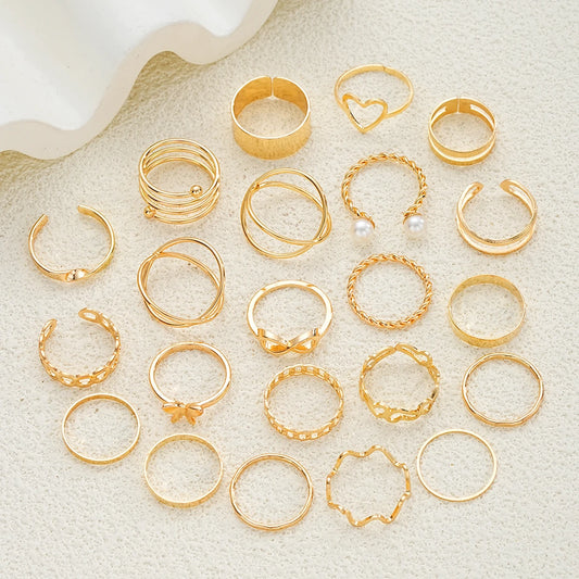 83pcs Elegant Pearl Geometric Earrings Necklace Bracelet Ring Jewelry Set For Women Heart Butterfly Star Daily Party Jewelry New