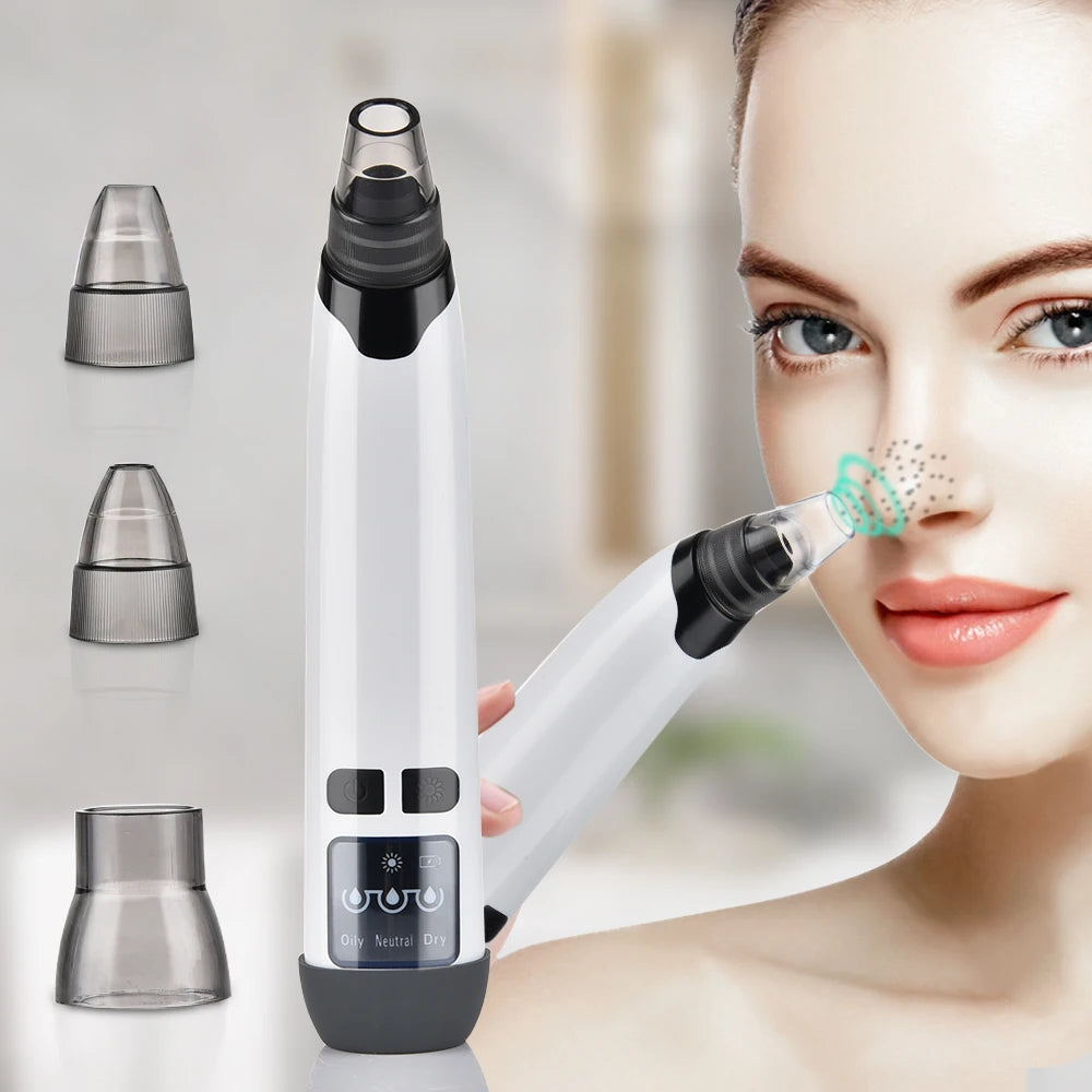Facial Blackhead Remover Pore Cleaner Heat Function Nose T Zone Face Deep Acne Pimple Removal Face Household SPA Skincare Tools