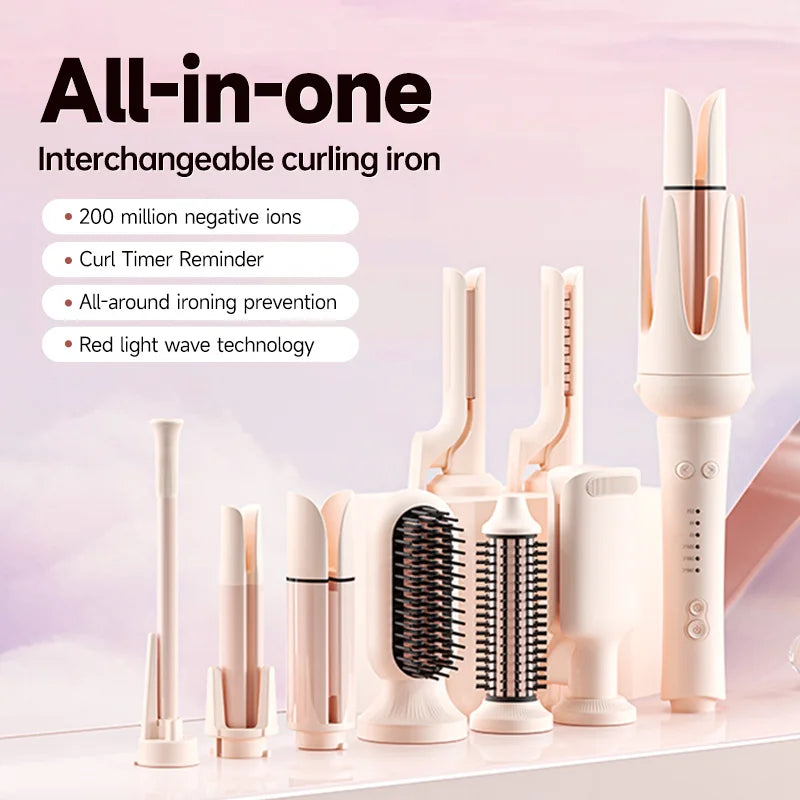 32mm/28mm Automatic Hair Curler - Auto Rotating Ceramic Curling Iron Wand, Professional Hair Waver with Interchangeable Roller